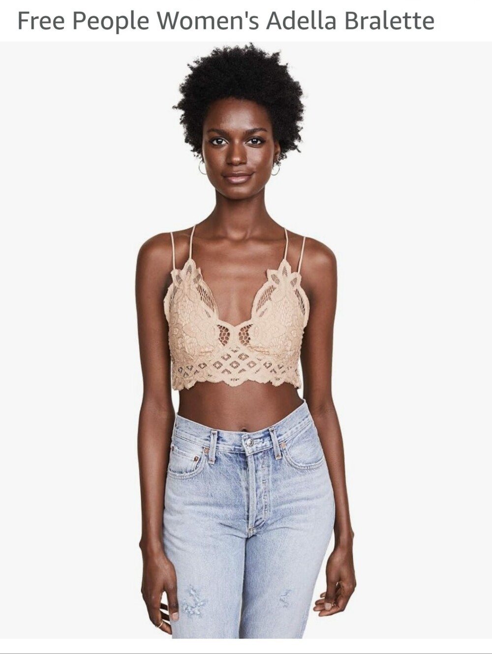 Free People Adella Bralette in Nude Beige